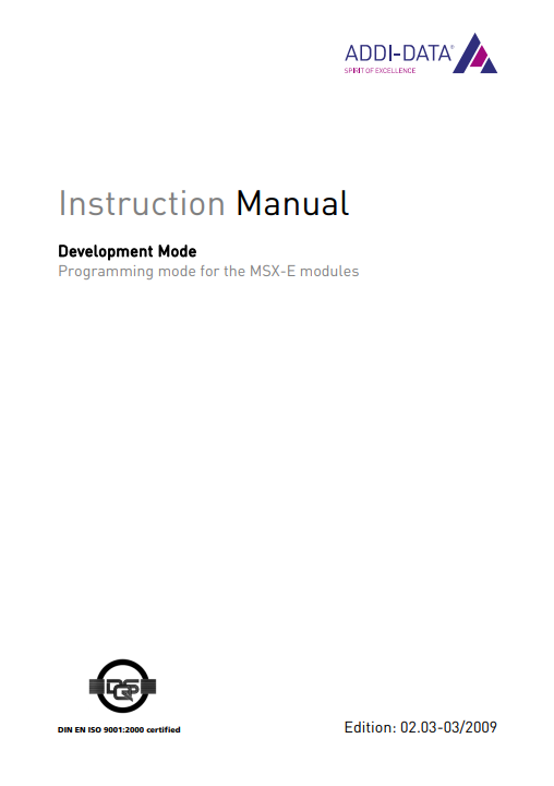 Instruction Manual development Mode