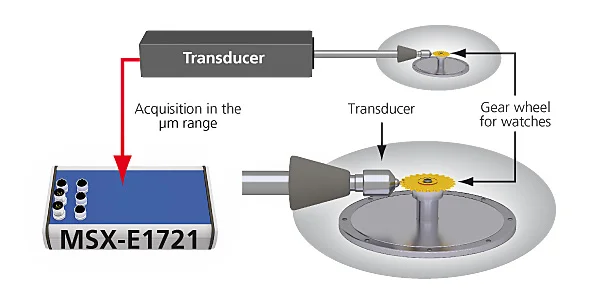 Test device for gear wheels for watches
